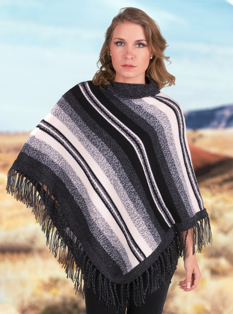 Gamboa Men Alpaca Poncho with Stripes