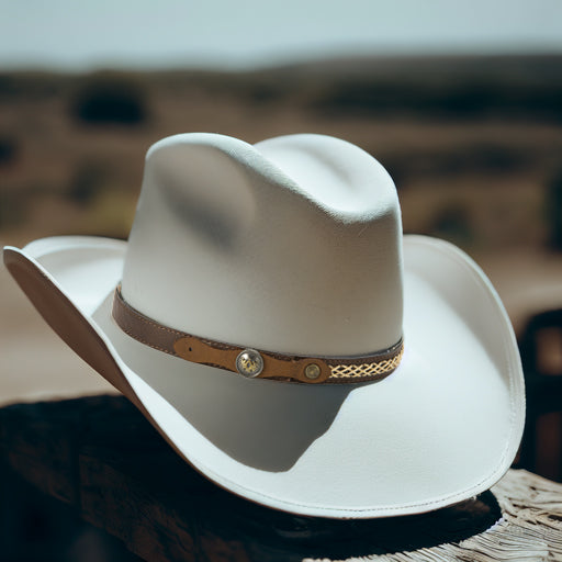 West Hat Band - Cowboy Hat Band - Brown & White – Gamboa