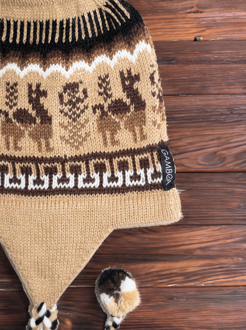 Andean Alpaca Hat with braids