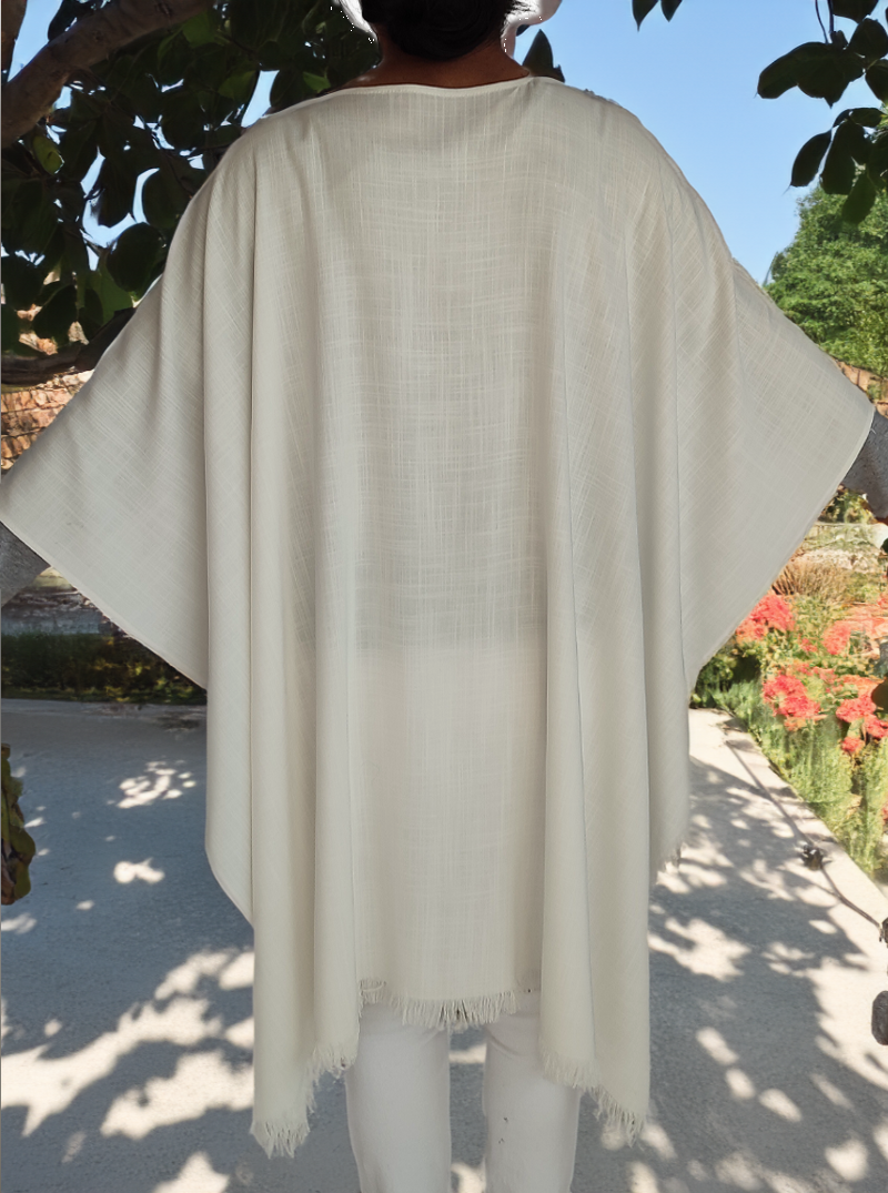 Natural Linen Ruana for Women