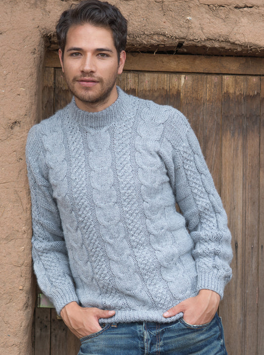 Suéter de Alpaca Azul para Hombre