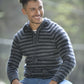 Striped Black and Gray Alpaca Sweater for Men