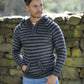 Striped Black and Gray Alpaca Sweater for Men