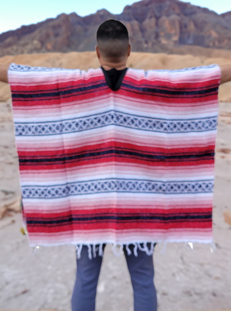 Mexican blanket poncho outlet
