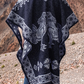 Mexican Alpaca Poncho for Men - Roosters Facing - BLUE