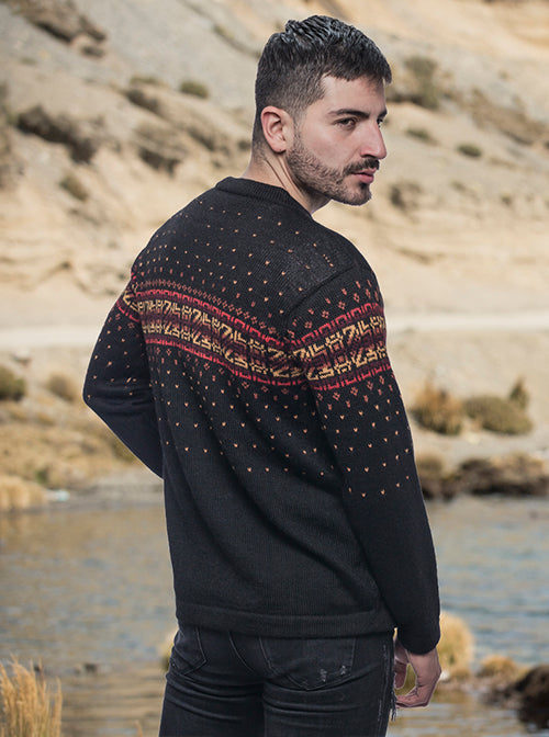 Schwarz Alpaka Pullover Monolitos Gamboa