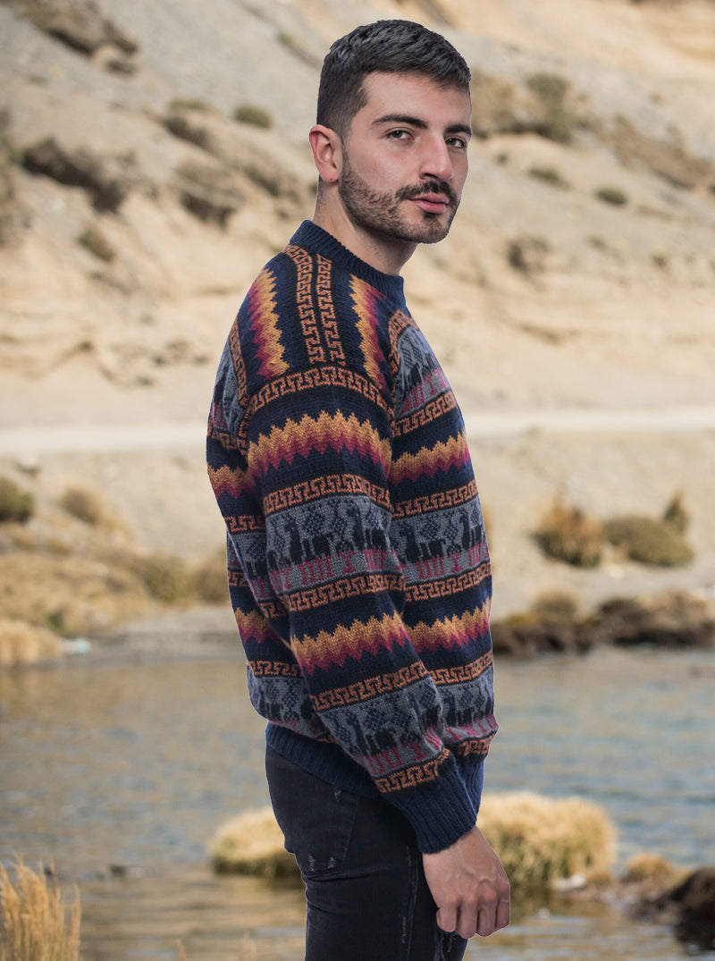 Andean Alpaca Sweater for Men Gamboa