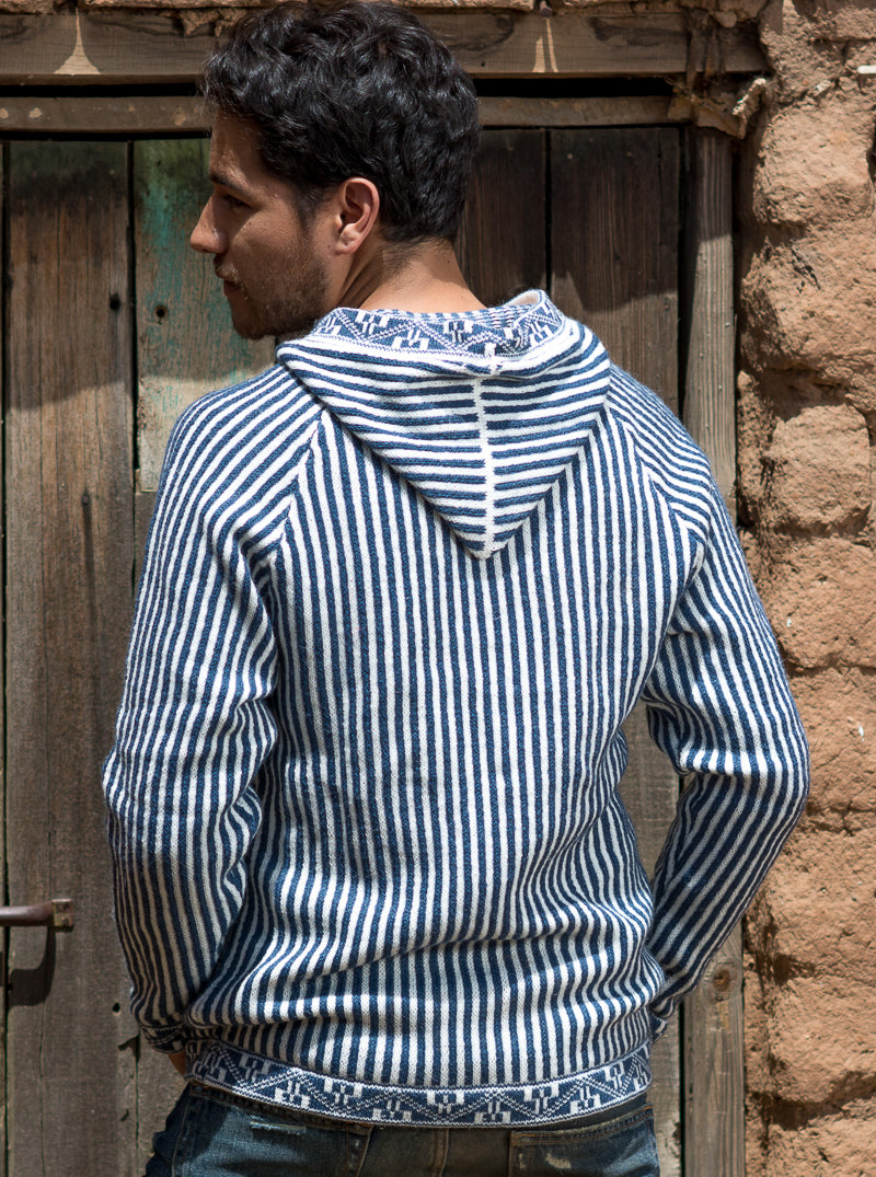 Striped Alpaca Hoodie for Men