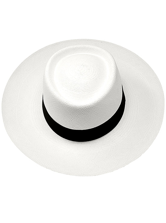 Gamboa Panama Hat. White Panama Hat - Wide Brim Gambler Hat