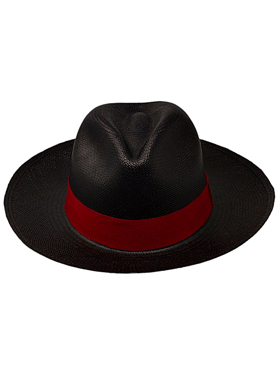 Black fedora hat cheap with red band